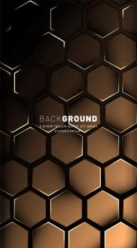 Vertical hexagon background. Gradient color light pattern with dark backgroun Stock Illustration