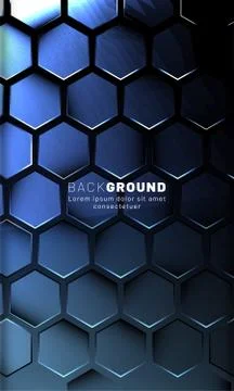 Vertical hexagon background. Gradient color light pattern with dark backgroun Stock Illustration