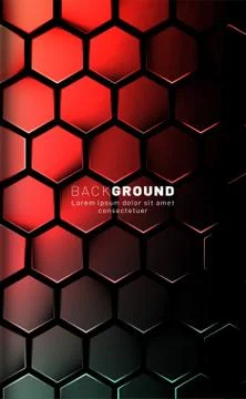 Vertical hexagon background. Gradient color light pattern with dark backgroun Illustrazione stock
