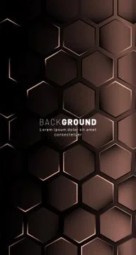 Vertical hexagon background. Gradient color light pattern with dark backgroun Stock Illustration