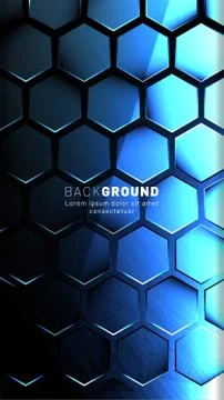 Vertical hexagon background. Gradient color light pattern with dark backgroun 스톡 일러스트