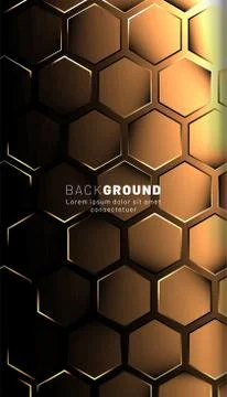 Vertical hexagon background. Gradient color light pattern with dark backgroun Stock Illustration