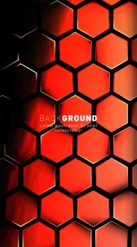 Vertical hexagon background. Gradient color light pattern with dark backgroun Illustrazione stock