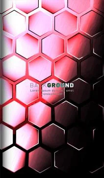 Vertical hexagon background. Gradient color light pattern with dark backgroun Stock Illustration