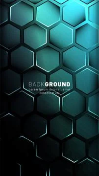 Vertical hexagon background. Gradient color light pattern with dark backgroun 스톡 일러스트