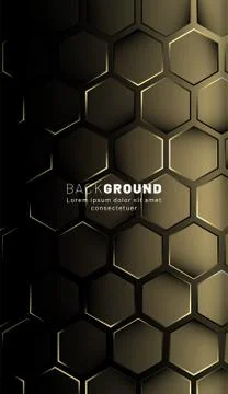 Vertical hexagon background. Gradient color light pattern with dark backgroun Stock Illustration