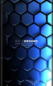 Vertical hexagon background. Gradient color light pattern with dark backgroun 스톡 일러스트