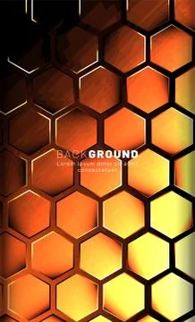 Vertical hexagon background. Gradient color light pattern with dark backgroun イラスト素材
