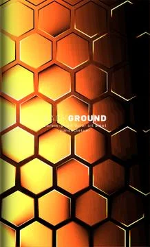 Vertical hexagon background. Gradient color light pattern with dark backgroun Illustrazione stock
