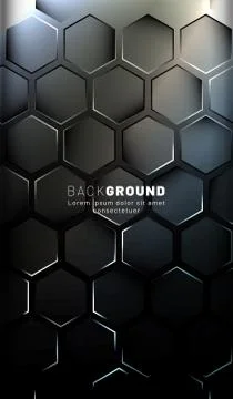 Vertical hexagon background. Gradient color light pattern with dark backgroun Stock Illustration