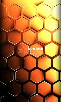 Vertical hexagon background. Gradient color light pattern with dark backgroun Illustrazione stock