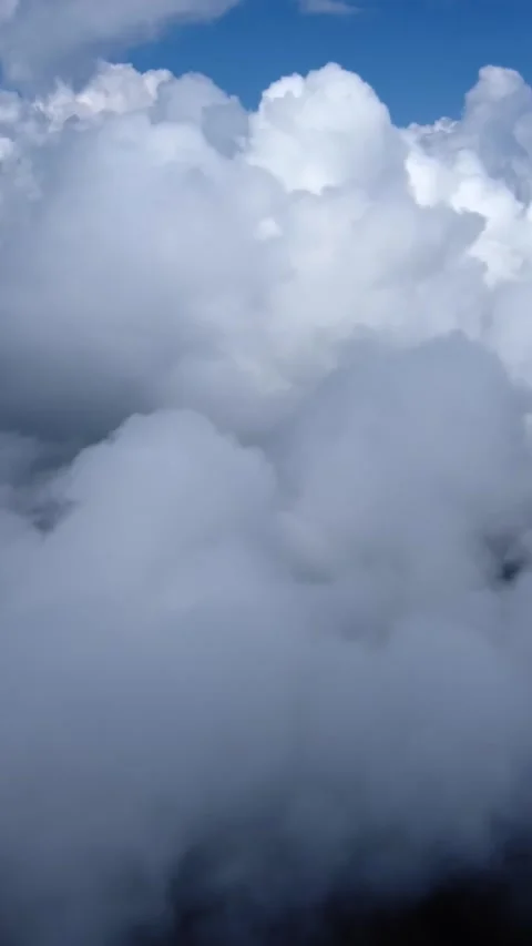 Vertical High Altitude Cloud Sea Aerial Drone Nature Scenery Stock Footage 327680056