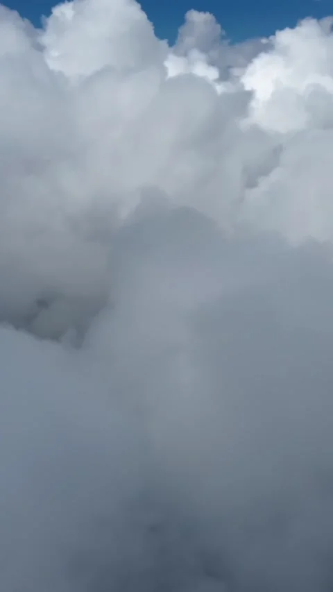 Vertical High Altitude Cloud Sea Aerial Drone Nature Scenery Stock Footage 327680061