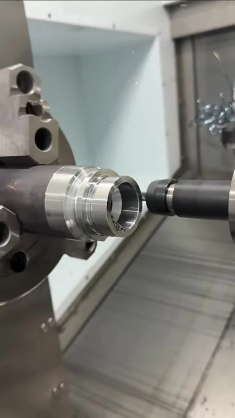 Vertical - High-Speed deep-hole CNC Drilling with Coolant Stock Footage 331760016