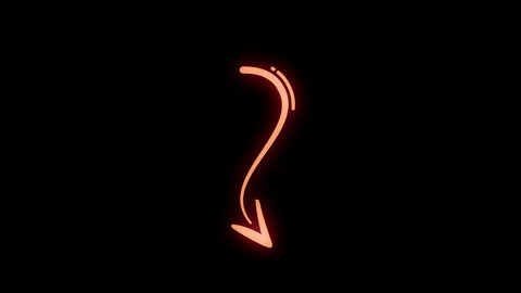 Vertical Hook Curved Arrow Pointer Animation Stock Footage 347212950