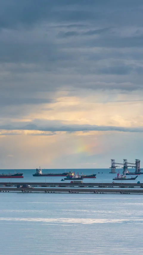 Vertical Horizon Sunset mountain range beautiful landscape Stock Footage 312714008