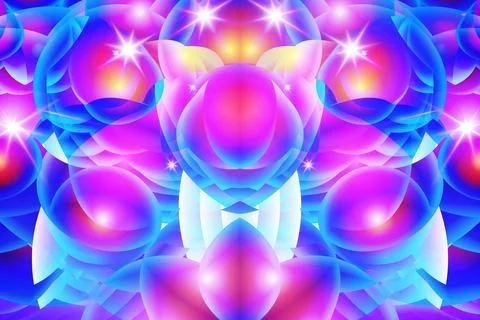 Vertical horizontal flat modern neon 3d gradient color abstract art wavy Stock Illustration