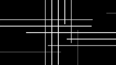 Vertical horizontal white lines crossing form moving grid overlay Stock Footage 320388394