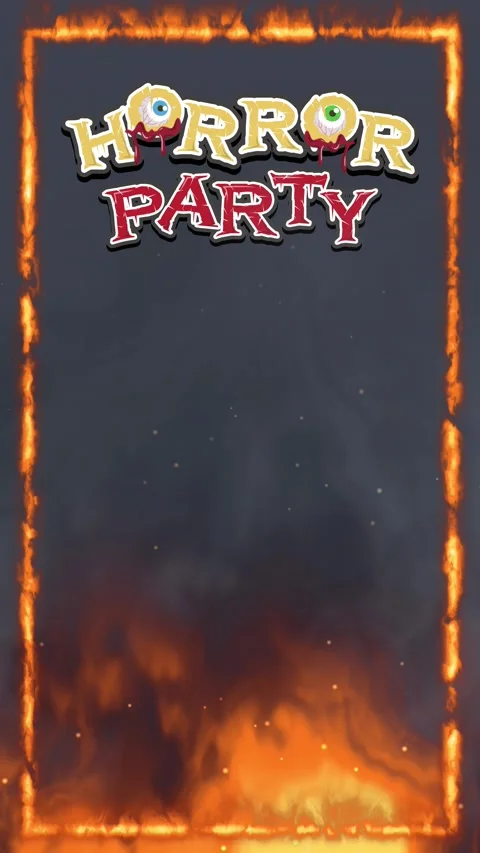 Vertical Horror Party Background with Burning Fire Frame and Rising Smoke Stock Footage 345803734