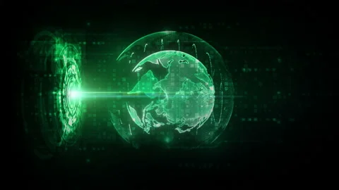 Vertical HUD Digital lines, Technology background hi-tech data connection. Video stock 186400268