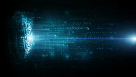 Vertical HUD Digital lines, Technology background hi-tech data connection. Stock Footage 186400316