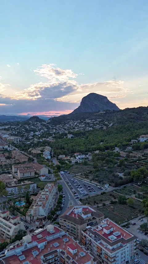 Vertical hyperlapse of Montgo mountain at sunset, Javea, Spain Stock Footage 339891882