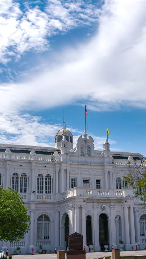 Vertical Hyperlapse of Penang City Hall in George Town Malaysia Stock Footage 344369191