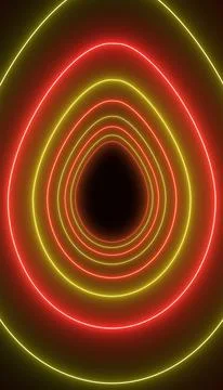 Vertical illustation of many Easter eggs in neon red and yellow. Ilustración de archivo