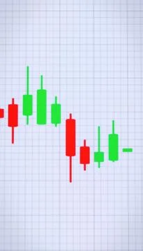 Vertical illustration of a candlestick chart. Stock Illustration