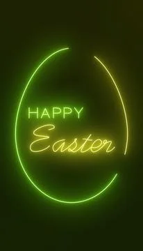 Vertical illustration of an Easter greeting card in neon colors. 库存插图