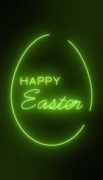 Vertical illustration of an Easter greeting card in neon green. Stock Illustration
