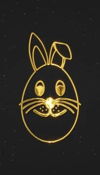 Vertical illustration of a Happy Easter greeting card with golden easter egg. Stock Illustration