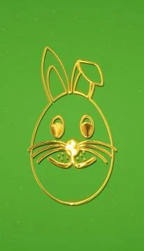 Vertical illustration of a Happy Easter greeting card with golden easter egg. Stock Illustration