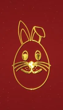 Vertical illustration of a Happy Easter greeting card with golden easter egg. Stock Illustration