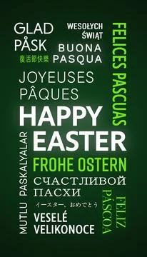 Vertical illustration of Happy Easter - keywords cloud. Stock Illustration