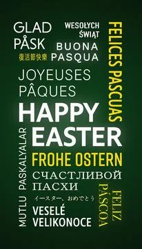 Vertical illustration of Happy Easter - keywords cloud. Stock Illustration