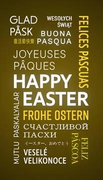 Vertical illustration of Happy Easter - keywords cloud. Stock Illustration