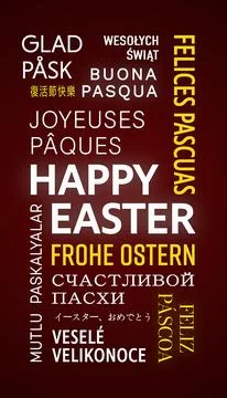 Vertical illustration of Happy Easter - keywords cloud. Stock Illustration