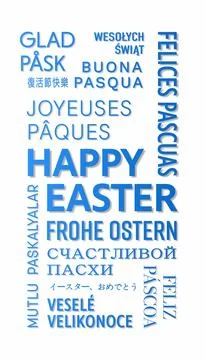 Vertical illustration of Happy Easter - keywords cloud. Stock Illustration