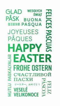Vertical illustration of Happy Easter - keywords cloud. Stock Illustration