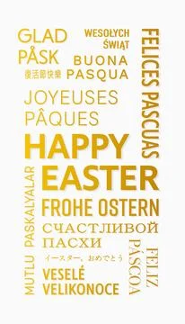 Vertical illustration of Happy Easter - keywords cloud. Stock Illustration