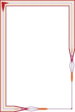 Vertical illustration of a lined frame with a blank space Stock Illustration