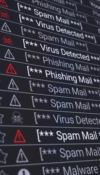 Vertical illustration of a list with emails - close-up. Stock Illustration