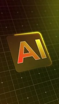 Vertical illustration of a modern AI design icon with a glowing effect. 스톡 일러스트