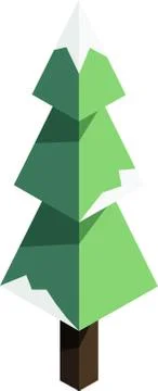 Vertical illustration of a pine tree 库存插图
