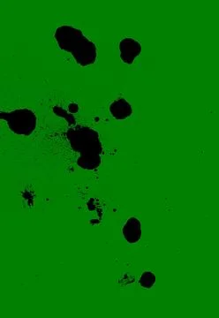 Vertical image of abstract accidental black ink or paint splat and drops Illustrazione stock