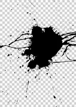 Vertical image of abstract accidental black ink or paint splat and drops Stock Photos