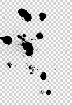 Vertical image of abstract accidental black ink or paint splat and drops Stock Photos