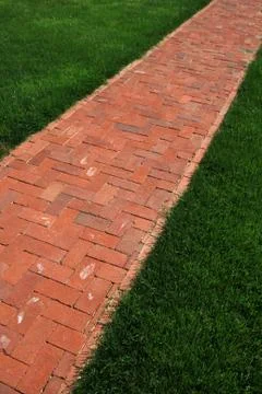 Vertical image of brick path Stock Photos