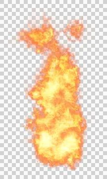Vertical image of an explosion of orange and yellow flames Stock Photos